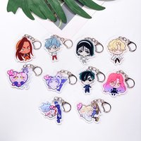 1/10Pcs Cartoon Alien Stage Acrylic Keychain Accessory Cute Student Bag Charm Backpack Pendant Popular Key Ring Gift For Friend