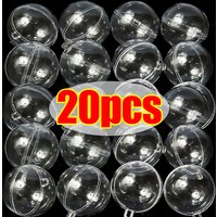 20/1PCS Christmas Balls DIY Fillable Bauble Transparent Hollow Ball Ornaments Wedding Party Xmas Tree Hanging Gift Decorations