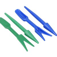 2Sets Garden Transplanting Tool Set Plastic Dibber and Widger 15Cm for Seedlings Planting Greenhouse Gardening Random Color