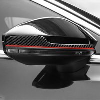 2 Pieces Black Carbon Friber Rear Mirrors Cover Pretective Pad Stickers for Audi A6L A7 A8L 2019 2020 2021 2022 2023 2024