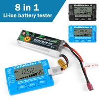 CellMeter 8 Multifunctional Digital Power Servo Tester 2S-8S with Discharge & Backlight Function For RC Airplane Spare Parts