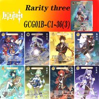 SHANHUN Genshin Impact Rarity three 1~36 series Klee Keqing Bronzing rare Collection card Game toys Christmas birthday gift