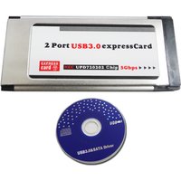 NEW PCI Express to USB 3.0 Dual 2 Port PCI-E Card Adapter FL1000 Chip 34MM Slot ExpressCard Converter 5Gbps PCMCIA ExpressCard