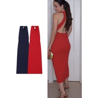 TFMLN 2026 Summer Women Fashion Backless Long Dresses Slim Cut Out Design Party Dress Slid Sexy Sleeveless Evening Clothes