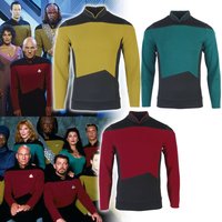 TNG The Next Generation Red Yellow Blue Shirt Uniform Cosplay Costume For Men Coat Jacket Halloween Party