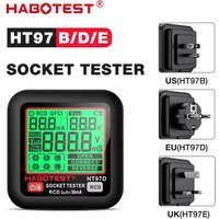 HABOTEST HT97 Digital Socket Tester Smart Voltage Detector RCD GFCI Voltage Test EU US UK Plug Large display Socket Tester