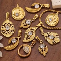 2pcs Stainless Steel Pearl Zircon Charm Gold Plating Pendant Accessories for DIY Women Necklace Earring Jewelry Making Supplies