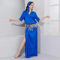 Belly Dance Performance Costume Robe One-piece Dresses Shaabi Practice Suit Baladi Oriental Dance Performance Costume 4pcs Set