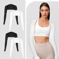 AliExpress NONE 1/2pcs Cooling Sun Sleeves, UPF 50+ Arm Covers, Ice Silk Fabric with Shawl Cuff Design for Running, Cycling, Outdoor Protection