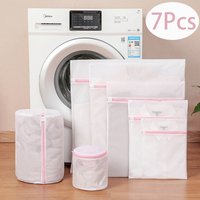 7Pcs Laundry Bags Pink Zipper Fine Mesh Clothes Protection Laundry Bag For Washing Machine Dirty Clothes Storage Washing Bag Set