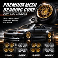 X-Scale 1/64 Rubber Tires for Model Cars, Dynamic Bearing Wheels with Brake Discs, Precision Replacement Parts for Car Scenes