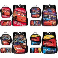 Child Cartoon Lightning McQueens School Backpack with Lunch Bags ,Pencil Bags ,School Bags for Boys Girls Best Gift