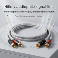 DIYLIVE 6N OFC Oxygen-free copper pure copper high-fidelity signal cable, thickened double lotus head RCA two-to-two audio cable