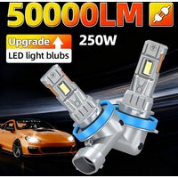 2PCS H11 LED Headlight Bulbs Canbus Head Lamp Wireless Plug And Play 50000LM 250W Super Bright H8 H9 Car Fog Light