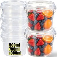 500/750/1000ml Plastic Thickened Bucket with Lid Food Grade Airtight Sealed Container for Kitchen Pantry Storage with Leak Proof