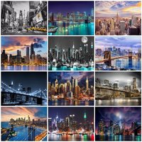 AZQSD DIY Diamond Painting New York Building Picture Of Rhinestones Diamond Embroidery City Landscape Mosaic Home Decor