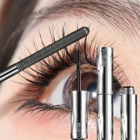 Silver Tubes Mascara-Special Spiral Brush Waterproof LongLasting Silk Fiber Mascara keep Each Eyelash Curl for ALong Time Makeup
