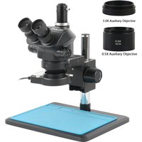 Eakins Zoom 7X- 50X Industrial Stereo Microscope Trinocular Microscope 0.5X Auxilliary Objective Lens For Phone Soldering Repair