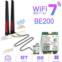 WiFi 7 For BE200 Wireless Network Card Bluetooth 5.4 WiFi BE200NGW NGFF Adapter 802.11AX 2.4G/5G/6GHz for Win10/11 PC