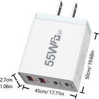 55W PD USB C Fast Charger AU UK EU US Plug Universal Wall Charger Adapter For Mobile Phone