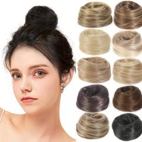 Synthetic Hair Bun Woman Straight Updo hair tie Elastic Rubber Band Chignon Hairpiece Extensions Hair Bands Natural Hairpiece fo