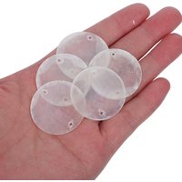 100Pcs Ocean Shell Discs 3Cm Round Capiz Shells Dual Hole Flat Beads for DIY Shell Wind Chimes Door Screens Pendant Charms