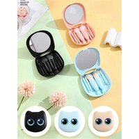 1 Box 6pcs Mini Cute Cat Design Portable Makeup Brush Set - Powder Brush, Eyeshadow Brush, And Assorted Brushes