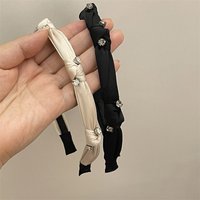 Elegant French Style Rhinestone Headband – Bow Knot Design with Soft Fabric, Chic & Minimalist for Daily Wear Hair Bands
