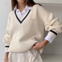 CHCH Women's Sweater New Splicing Design Versatile Knitted ladies Long Sleeve fashion Commuter female elegant Tops