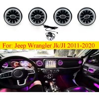 256 Colours LED Air Vent For Jeep Wrangler JK 2011-2017 JL 2018-2023 Car A/C Air Outlet Turbine Nozzle Decorative Lamp Accessory
