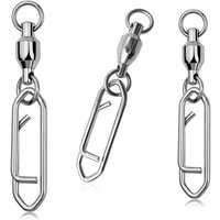 10Pcs Fishing Swivel with Pointed Snap,Stainless Steel High Speed Rotation Size 0-5# for Lure Tackle,Copper Ring High Speed