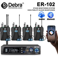 Debra ER-102 Wireless In-Ear Monitor System with Bluetooth 5.0, UHF, Multi-Channel Free Switching for Stage, Theater, Wedding