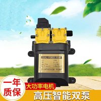 12V DC High Pressure Agricultural Water Pump 7A 10L/min Dual-Core Auto Sprayer Pump for Farm Irrigation
