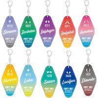 6cm Anime Obey Me! Leviathan Asmodeus Mammon Lucifer Sleeping Acrylic Keychain Pendant Fans Gifts
