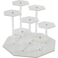 (ABKM) Acrylic Risers Display Stand,7Tier Perfume Organizer and Cupcake Stand,Storage Display Stand for Collectibles and Crafts