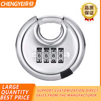 Password lock stainless steel round head password padlock warehouse round padlock waterproof and rust proof outdoor lock