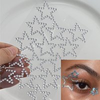 1pc 3D Star Rhinestone Eye & Face Tattoo Sticker Self Adhesive Crystal Jewel Glitter Star Stickers Party Makeup Face Fake Tattoo