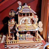 DIY Miniature House Kit Chocolate Workshop Dollhouse,3D Wooden Mechanical Assembly Model,Cozy Tiny Home Decor Gift for Crafters