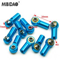 MIBIDAO 5/20Pcs Metal M3 Ball Head Linkage Tie Rod End CW Thread Ball Joint For 1/10 RC Model Car Boat Airplane DIY Parts