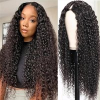 Curly Wave Human Hair Wig For Women 200 Density Wear To Go Natural Colored Upgrade Glueless V Part Water Wave Wigs Human Hair
