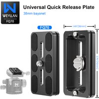 WEYLLAN FQ70 Quick Release Plate 70mm 1/4 Inch Mounting Screw Compatible with Arca Swiss Standard Tripod Head for DSLR Camera
