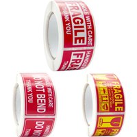 250pcs Fragile Sticker Warning Stickers Fragile Handle with Care Fragile Labels Adhesive Labels for Shipping Moving Packing