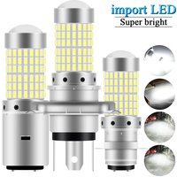 1PCS H4 P15D BA20D Motorcycle Headlight Bulbs 144 SMD Super Bright White 12v LED Headlamp Fog Light Spotlight Play and Plug