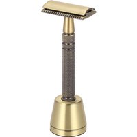 YINTAL Men's Bronze Classic Double-sided Manual Razor Long Handle Safety Razors 1 Razor 1 Base Shaver Set Waterproof No Rust