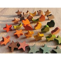 Rainbow Wooden Stacking Star Heart Blocks Pastel Nordic Beech Moon Clound Open-ended Play