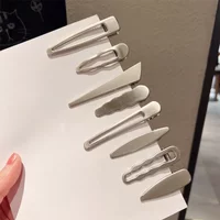Simple Silver Hair Clips BB Snap Hairpins Base for DIY Handmade Barrettes Y2K Women Girls Hair Styling Tools Accessories