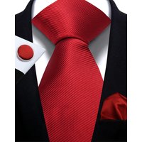 Necktie Fashion Brand Handmade Solid Necktie Handkerchief Cufflinks Set For Men Ties Suit Shirts Wedding Accessories Man Gifts