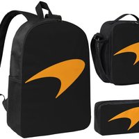 M-McLarens Papaya Logo Backpack Student Boys Girls BookBag School Bag Computer Shoulder Bags 3ps Insulated Lunch Bag Pencil Case