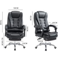 Executive Office Chair Adjustable Height, Swivel, Recliner, Heavy Duty, Black