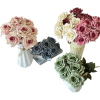 Road Guide 41CM 7 Stalks Silk Rose, Wedding Artificial Flower, Living Room Decorative Bouquet